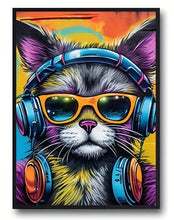 Load image into Gallery viewer, Cool Graffiti Gamer Headphones Animal Poster – Wall Art & Home Decor