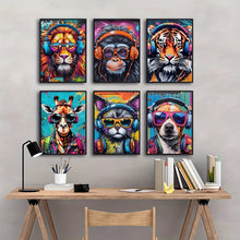 Load image into Gallery viewer, Cool Graffiti Gamer Headphones Animal Poster – Wall Art & Home Decor