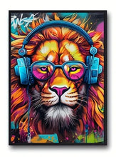 Load image into Gallery viewer, Cool Graffiti Gamer Headphones Animal Poster – Wall Art & Home Decor