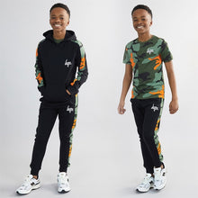 Load image into Gallery viewer, Hype Boys Tracksuit And T-Shirt Set Black/Camo