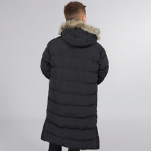 Load image into Gallery viewer, Kangaroo Poo Boys Longline Faux Fur Trim Hooded Coat Black