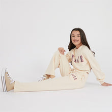 Load image into Gallery viewer, Elle Girls Balloon Sleeve Sweatshirt And Wide Leg Joggers Set Vanill
