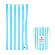 Load image into Gallery viewer, Beach Towel - Quick Dry, Sand Free - Compact, Lightweight - 100% Recycled - Includes Bag - Cabana - Whitsunday Blue - Large (160x90cm, 63x35)