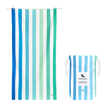 Load image into Gallery viewer, Beach Towel - Quick Dry, Sand Free - Compact, Lightweight - 100% Recycled - Includes Bag - Cabana - Whitsunday Blue - Large (160x90cm, 63x35)