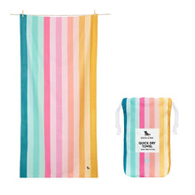 Load image into Gallery viewer, Beach Towel - Quick Dry, Sand Free - Compact, Lightweight - 100% Recycled - Includes Bag - Cabana - Whitsunday Blue - Large (160x90cm, 63x35)