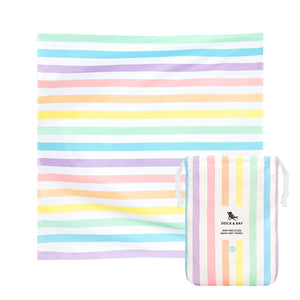 Beach Towel - Quick Dry, Sand Free - Compact, Lightweight - 100% Recycled - Includes Bag - Cabana - Whitsunday Blue - Large (160x90cm, 63x35)
