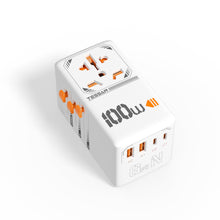 Load image into Gallery viewer, Universal Travel Adapter Worldwide with 2 USB C and 2 USB A Ports, Universal Plug Adaptor UK to World, International Adapter for EU, USA, UK, Australia, Thailand etc. not a Voltage Converter