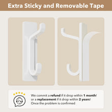 Load image into Gallery viewer, Self Adhesive Hooks, Extra Sticky and Strong, Hanging up to 6KG, Heavy Duty Stick on, No-Nail Hook for Back of Door, Black, 4 Pack