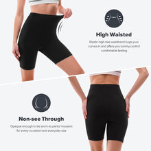 Load image into Gallery viewer, High Waisted Cycling Shorts Women - Tummy Control Buttery Soft Biker Yoga Running Gym Black Workout Athletic Shorts