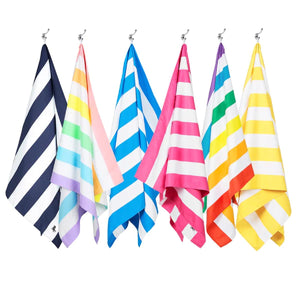 Beach Towel - Quick Dry, Sand Free - Compact, Lightweight - 100% Recycled - Includes Bag - Cabana - Whitsunday Blue - Large (160x90cm, 63x35)