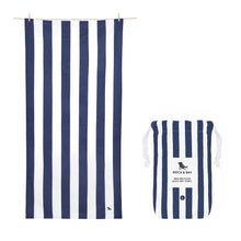 Load image into Gallery viewer, Beach Towel - Quick Dry, Sand Free - Compact, Lightweight - 100% Recycled - Includes Bag - Cabana - Whitsunday Blue - Large (160x90cm, 63x35)