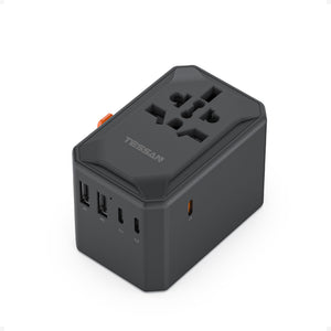 Universal Travel Adapter Worldwide with 2 USB C and 2 USB A Ports, Universal Plug Adaptor UK to World, International Adapter for EU, USA, UK, Australia, Thailand etc. not a Voltage Converter