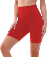 High Waisted Cycling Shorts Women - Tummy Control Buttery Soft Biker Yoga Running Gym Black Workout Athletic Shorts