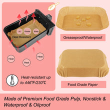 Load image into Gallery viewer, 100pcs Air Fryer Liners for Ninja Dual, Air Fryer AF300UK AF400UK Accessories, Disposable Airfryer Parchment Paper Liners, Compatible with Ninja, Breville, Tower &amp; Other Dual Zone Fryers