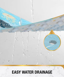 Non Slip Bath Mat for Tub, 101 x 40cm Extra Long Shower Mat Anti Mould, Machine Washable Bathroom Bathtub Mat with Suction Cups and Drain Holes, Soft on Feet, Clear