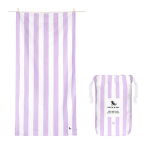 Beach Towel - Quick Dry, Sand Free - Compact, Lightweight - 100% Recycled - Includes Bag - Cabana - Whitsunday Blue - Large (160x90cm, 63x35)