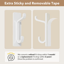 Load image into Gallery viewer, Self Adhesive Hooks, Extra Sticky and Strong, Hanging up to 6KG, Heavy Duty Stick on, No-Nail Hook for Back of Door, Black, 4 Pack
