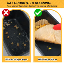 Load image into Gallery viewer, 100pcs Air Fryer Liners for Ninja Dual, Air Fryer AF300UK AF400UK Accessories, Disposable Airfryer Parchment Paper Liners, Compatible with Ninja, Breville, Tower &amp; Other Dual Zone Fryers