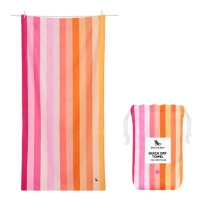 Beach Towel - Quick Dry, Sand Free - Compact, Lightweight - 100% Recycled - Includes Bag - Cabana - Whitsunday Blue - Large (160x90cm, 63x35)
