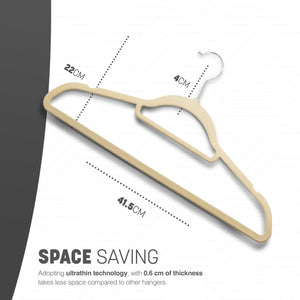 Velvet Hangers 20 Pack - Non-Slip Clothes Hangers with Tie Bar & 360° Hook - Durable & Sturdy, Space-Saving Wardrobe Organisers for Suits, Jackets & Clothes- Home Storage Solution (Grey)
