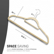 Load image into Gallery viewer, Velvet Hangers 20 Pack - Non-Slip Clothes Hangers with Tie Bar &amp; 360° Hook - Durable &amp; Sturdy, Space-Saving Wardrobe Organisers for Suits, Jackets &amp; Clothes- Home Storage Solution (Grey)