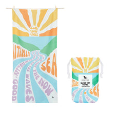 Load image into Gallery viewer, Beach Towel - Quick Dry, Sand Free - Compact, Lightweight - 100% Recycled - Includes Bag - Cabana - Whitsunday Blue - Large (160x90cm, 63x35)