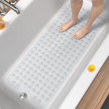 Load image into Gallery viewer, Non Slip Bath Mat for Tub, 101 x 40cm Extra Long Shower Mat Anti Mould, Machine Washable Bathroom Bathtub Mat with Suction Cups and Drain Holes, Soft on Feet, Clear