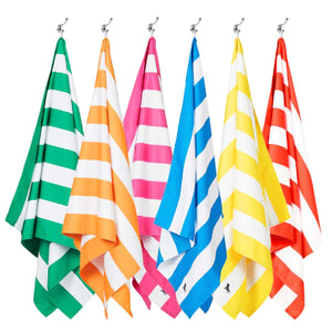 Beach Towel - Quick Dry, Sand Free - Compact, Lightweight - 100% Recycled - Includes Bag - Cabana - Whitsunday Blue - Large (160x90cm, 63x35)