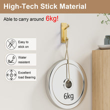 Load image into Gallery viewer, Self Adhesive Hooks, Extra Sticky and Strong, Hanging up to 6KG, Heavy Duty Stick on, No-Nail Hook for Back of Door, Black, 4 Pack