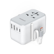 Load image into Gallery viewer, Universal Travel Adapter Worldwide with 2 USB C and 2 USB A Ports, Universal Plug Adaptor UK to World, International Adapter for EU, USA, UK, Australia, Thailand etc. not a Voltage Converter