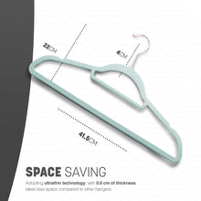 Load image into Gallery viewer, Velvet Hangers 20 Pack - Non-Slip Clothes Hangers with Tie Bar &amp; 360° Hook - Durable &amp; Sturdy, Space-Saving Wardrobe Organisers for Suits, Jackets &amp; Clothes- Home Storage Solution (Grey)