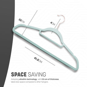 Velvet Hangers 20 Pack - Non-Slip Clothes Hangers with Tie Bar & 360° Hook - Durable & Sturdy, Space-Saving Wardrobe Organisers for Suits, Jackets & Clothes- Home Storage Solution (Grey)
