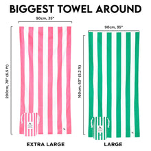Load image into Gallery viewer, Beach Towel - Quick Dry, Sand Free - Compact, Lightweight - 100% Recycled - Includes Bag - Cabana - Whitsunday Blue - Large (160x90cm, 63x35)