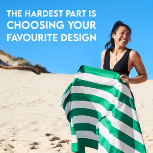 Beach Towel - Quick Dry, Sand Free - Compact, Lightweight - 100% Recycled - Includes Bag - Cabana - Whitsunday Blue - Large (160x90cm, 63x35)