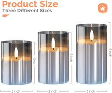 Load image into Gallery viewer, Glass Gold Real Wax LED Candles Flickering with Remote &amp; Timer - Fake Candles Flickering Light, Battery Candles Set of 3, Festival, Room Decor, Home Decor
