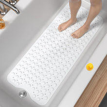 Load image into Gallery viewer, Non Slip Bath Mat for Tub, 101 x 40cm Extra Long Shower Mat Anti Mould, Machine Washable Bathroom Bathtub Mat with Suction Cups and Drain Holes, Soft on Feet, Clear