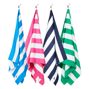 Beach Towel - Quick Dry, Sand Free - Compact, Lightweight - 100% Recycled - Includes Bag - Cabana - Whitsunday Blue - Large (160x90cm, 63x35)