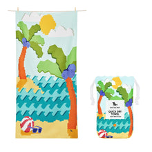 Load image into Gallery viewer, Beach Towel - Quick Dry, Sand Free - Compact, Lightweight - 100% Recycled - Includes Bag - Cabana - Whitsunday Blue - Large (160x90cm, 63x35)