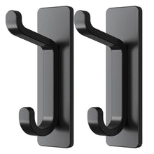 Load image into Gallery viewer, Self Adhesive Hooks, Extra Sticky and Strong, Hanging up to 6KG, Heavy Duty Stick on, No-Nail Hook for Back of Door, Black, 4 Pack