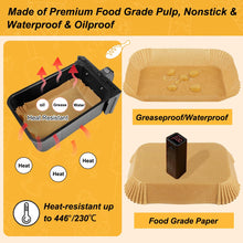 Load image into Gallery viewer, 100pcs Air Fryer Liners for Ninja Dual, Air Fryer AF300UK AF400UK Accessories, Disposable Airfryer Parchment Paper Liners, Compatible with Ninja, Breville, Tower &amp; Other Dual Zone Fryers