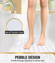 Load image into Gallery viewer, Non Slip Bath Mat for Tub, 101 x 40cm Extra Long Shower Mat Anti Mould, Machine Washable Bathroom Bathtub Mat with Suction Cups and Drain Holes, Soft on Feet, Clear