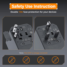 Load image into Gallery viewer, Universal Travel Adapter Worldwide with 2 USB C and 2 USB A Ports, Universal Plug Adaptor UK to World, International Adapter for EU, USA, UK, Australia, Thailand etc. not a Voltage Converter