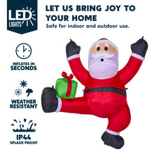 Load image into Gallery viewer, Inflatable Hanging Christmas Decoration, 1.8 m, Climbing Santa Claus with Built-in LED, for Christmas Party, Indoor, Outdoor, Garden, Lawn