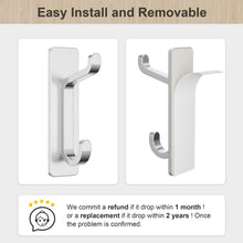 Load image into Gallery viewer, Self Adhesive Hooks, Extra Sticky and Strong, Hanging up to 6KG, Heavy Duty Stick on, No-Nail Hook for Back of Door, Black, 4 Pack