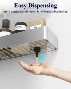 2 Pack Rustproof Shower Caddy - 2 Shelves, Drill-Free & Quick-Dry Shower Organizer, Rustproof Bathroom Shelves with 4 Hooks, Large, Black