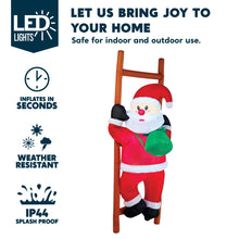 Load image into Gallery viewer, Inflatable Hanging Christmas Decoration, 1.8 m, Climbing Santa Claus with Built-in LED, for Christmas Party, Indoor, Outdoor, Garden, Lawn