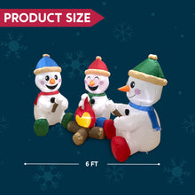 Load image into Gallery viewer, 6 FT Christmas Inflatable Stacked Snowman with Build-in LEDs Blow Up Inflatables for Xmas Party, Home Indoor Outdoor Yard Garden Lawn Winter Décor