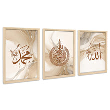 Load image into Gallery viewer, 3 Panels Wooden Framed Navy Blue White Gold Marble Canvas Wall Art Painting on Canvas Print Picture for Living Room Hallway Stairs Bedroom Bathroom Wall Decor Ready To Hang 90x40cm(12&quot;x16&quot;x3pcs)