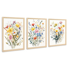 Load image into Gallery viewer, 3 Panels Wooden Framed Navy Blue White Gold Marble Canvas Wall Art Painting on Canvas Print Picture for Living Room Hallway Stairs Bedroom Bathroom Wall Decor Ready To Hang 90x40cm(12&quot;x16&quot;x3pcs)