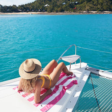 Load image into Gallery viewer, Beach Towel - Quick Dry, Sand Free - Compact, Lightweight - 100% Recycled - Includes Bag - Cabana - Whitsunday Blue - Large (160x90cm, 63x35)